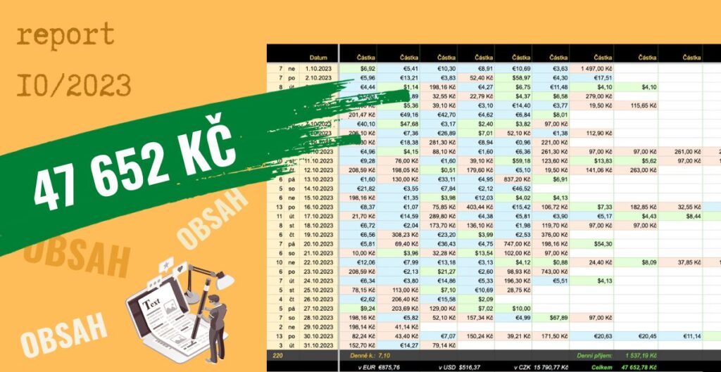 Říjen 2023 – report affiliate webů 4 rijen 2023 affil report